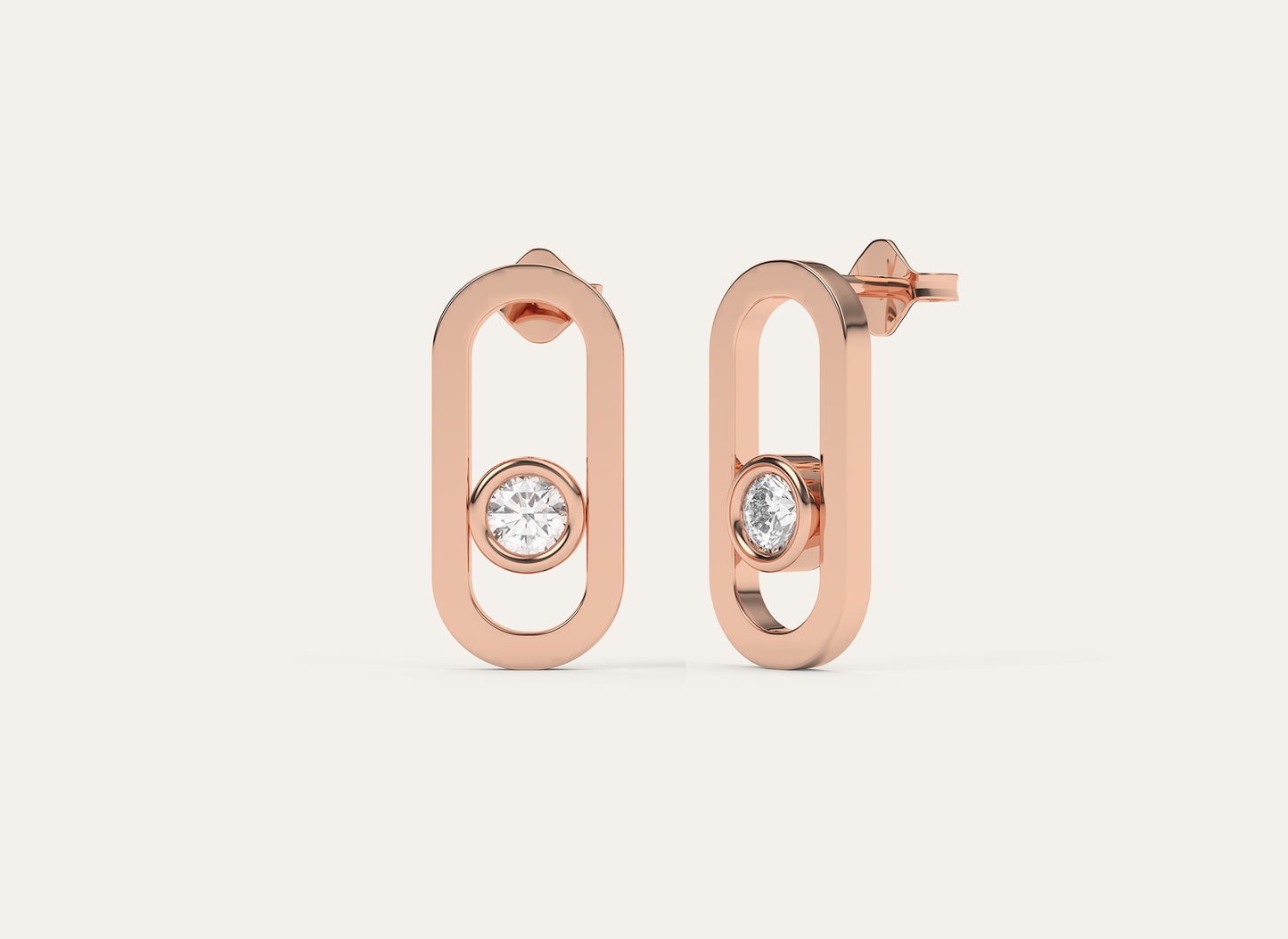 Oval Studs | Lab Grown Studs