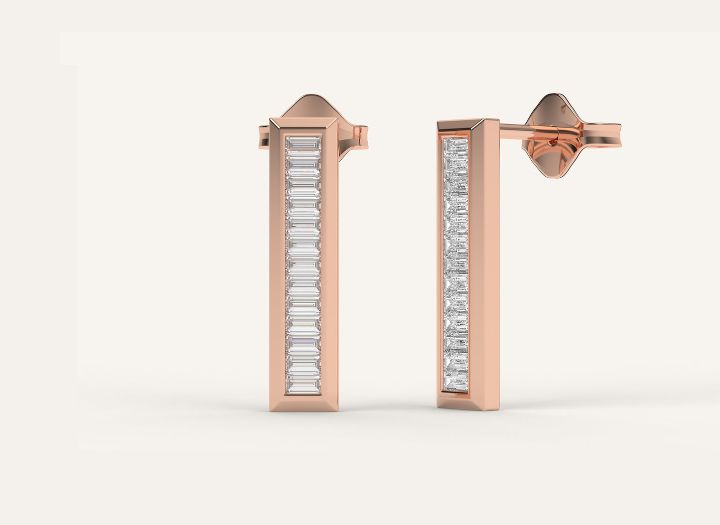 Baguette  studs | Bezel Setting