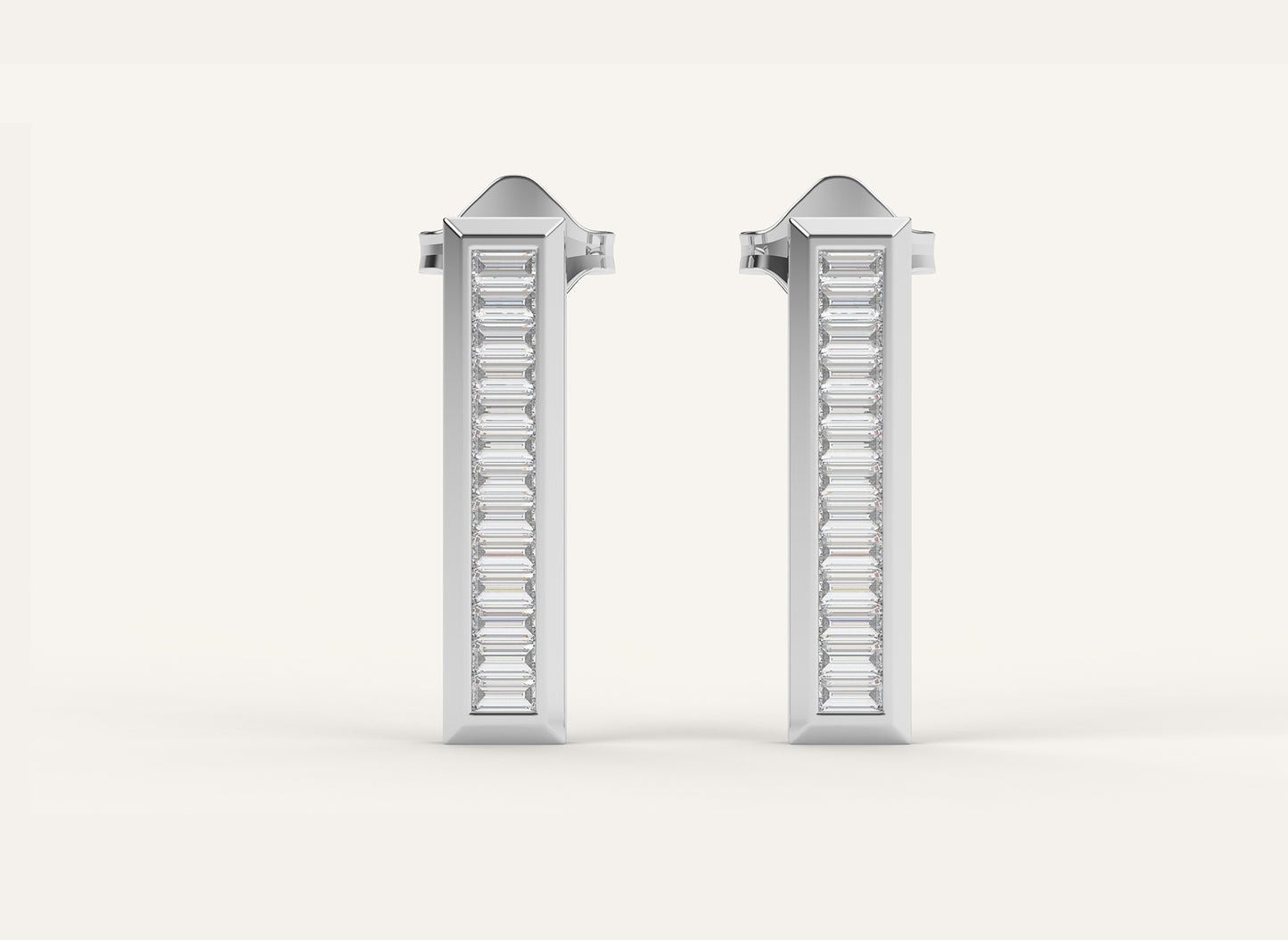 Baguette  studs | Bezel Setting