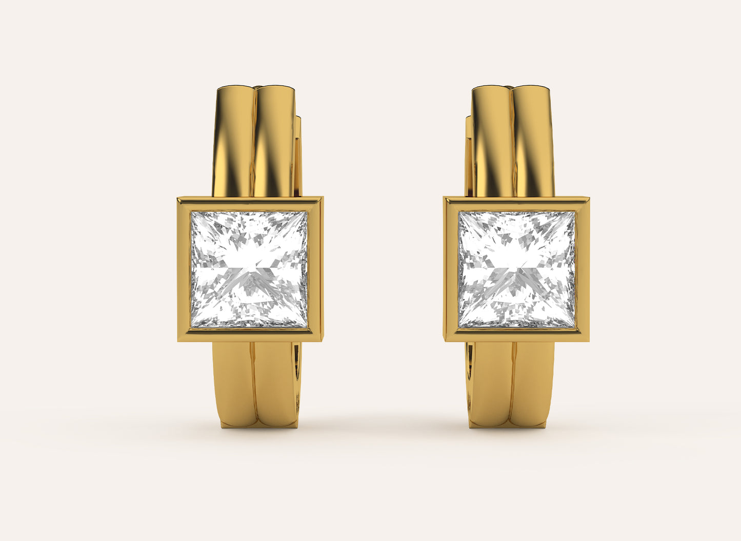 Huggie Hoop 25 cents  | Princess cut