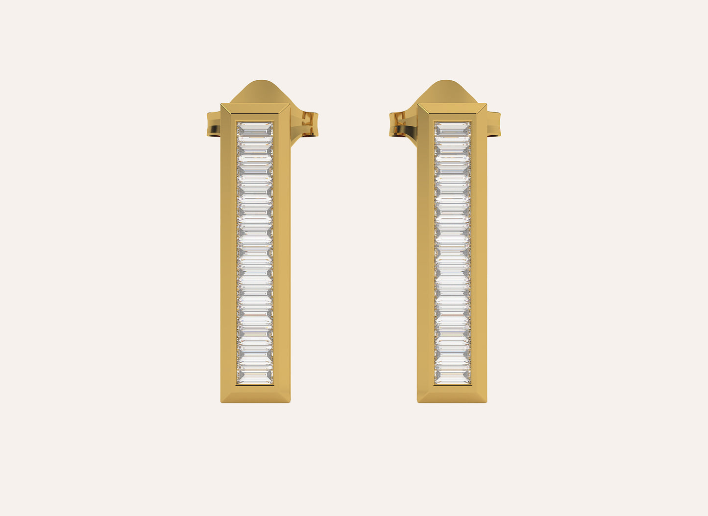 Baguette  studs | Bezel Setting