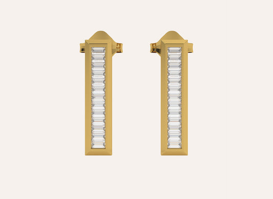 Baguette  studs | Bezel Setting