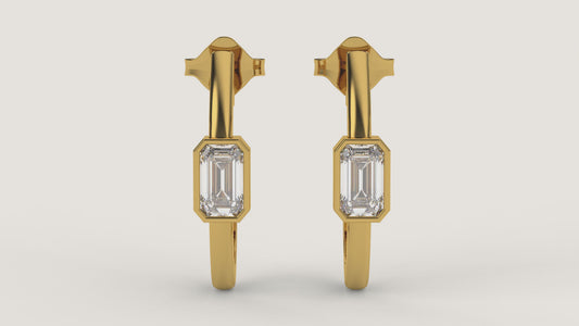 Emerald cut semi hoop| 60 cents
