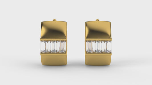 Huggie hoops |  Baguette Diamonds